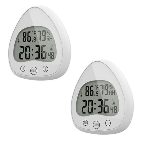 2 innovative new heart shaped bathroom clocks lcd temperature and humidity digital display alarm clocks white