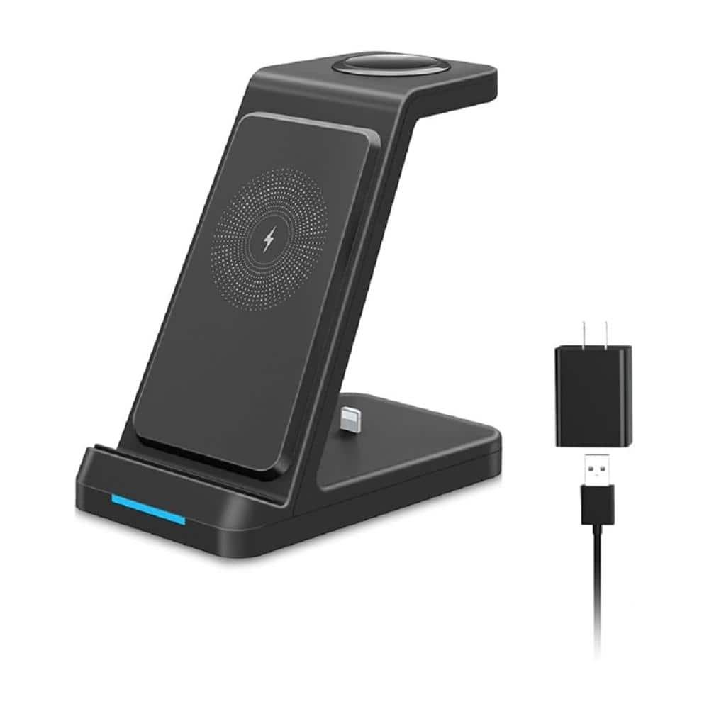 3-in-1 Wireless Charging Dock Station with 15-Watt Fast Charging, QC3. 0 Adapter...