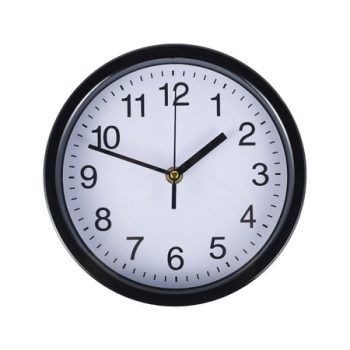 8 Inch Black Traditional Quartz Wall Clock for Indoor Kitchen, Office, Bathroom, Living room, Battery Operated