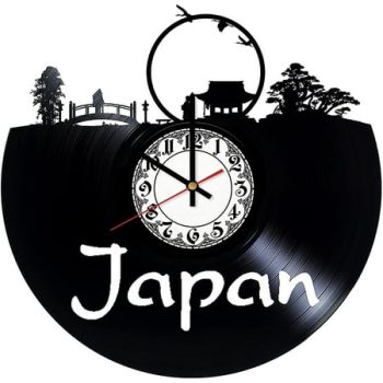 Amblelife Japan Style Vinyl Record Wall Clock Japan Wall Clock Home Decor Japan Wall Art Wall Decor Original Gift Vintage Clock