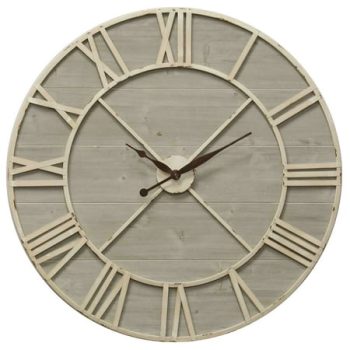 Antique Ivory and Driftwood Wall Clock