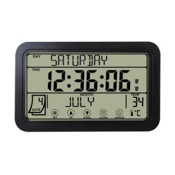 Atomic Clock with Indoor Outdoor Temperature Wireless, 7 Inch LCD, Battery Powered with High Precision Sensor