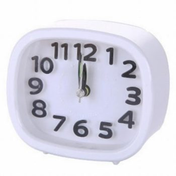 Battery Operated Quartz Alarm Clock Night Light No Tick Silent Bedside Clocks