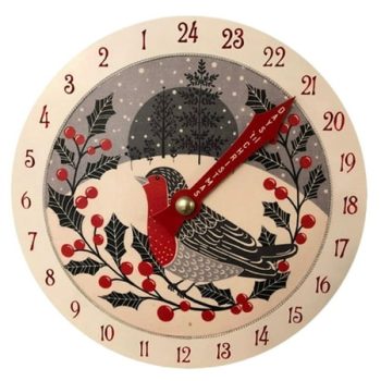 CASAFUN Christmas Tree Wooden Wall Clock Silent Non Ticking Snowflake Clocks Vintage Desk Clock 11.6 Inch Quartz Analog Quiet Countdown Calendar for Bedroom Living Room Home Decor