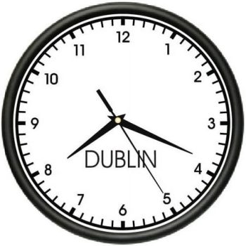 DUBLIN TIME Wall Clock world time zone clock office business