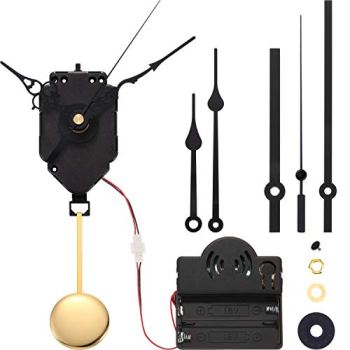 Hicarer Quartz Pendulum Trigger Clock Movement Chime Music Box Completer Pendulum Clock Kit with 3 Pairs of Spades, Fancy, Straight Clock Hands