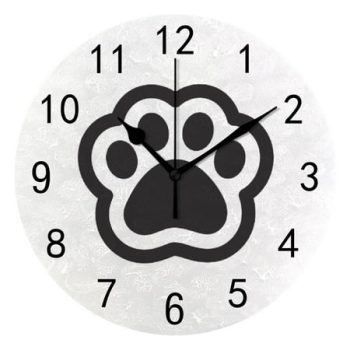 Hidove Round Wall Clock Home Decorative, Dog and Cat Paws with Sharp Claws Wall Clock 10 inch Silent Non Ticking Quartz Battery Operated Clock Easy to Read