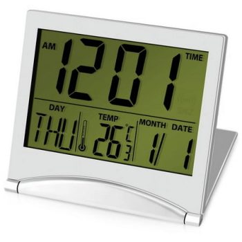 LCD Display Modern Digital Travel Clock, Portable and Ultra-Thin Design