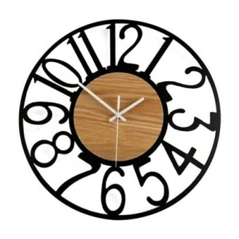 Lhrmh 13 Inch Large Wall Clock - Non-Ticking Silent Modern Vintage Iron Clock, Oversized Battery Operated for Living Room, Bedroom & Kitchen Decor