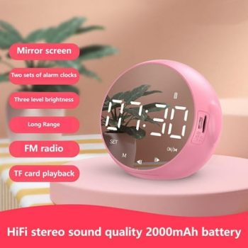 Lindbes Clock Bluetooth Speaker Smart Small Audio Home Wireless Mini Small Subwoofer Portable Alarm Clock