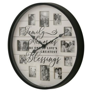 Mainstays Sentiment Photo Frame Wall Clock, Farmhouse-Inspired