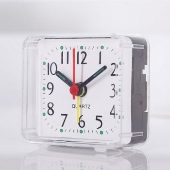 Mini Alarm Clock Analog Table Clock Travel Alarm Clock Quartz Silent Sweep Movement