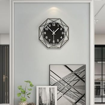 Modern Wall Clocks for Living Room Decor 12in Black Wall Clock Silent Non-Ticking Quartz Battery Operated for Office Kitchen Bedroom Bathroom Minimalist Small Clock Decoration Easy to Read