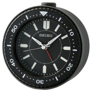 Seiko Mai Alarm Clock, Black, Analog, Quartz, QHE184KLH