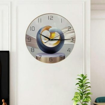 TUMALL Modern Wall Clock 12 inch Analog Round for Bathroom Living Room Bedroom-Sculpture