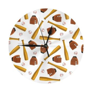 Wall Clock, baseball sport Wall Clocks Battery Operated Silent Kitchen Office Wall Clock Decorative, Wall Clock for School Classroom Living Room Bedroom Home Decor