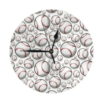 Wall Clock Cute Baseball F Wall Clocks Battery Operated, Modern Wall Clock for Bedroom, Classroom, Living Room, Office, Home Decor