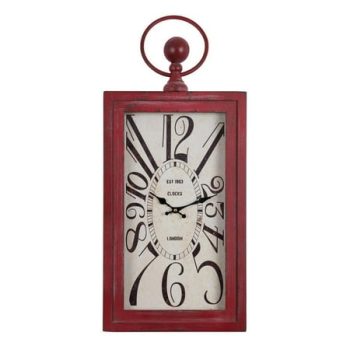 Waverly Distressed Red Rectangle Wall Clock