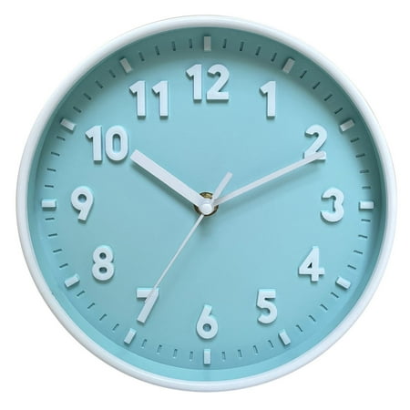 3D digital modern wall clock, round bright color dial