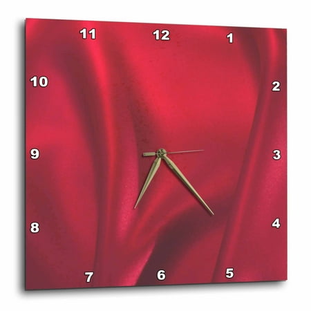 3dRose Red Silk - Classy - Fashion - Art - Wall Clock, 15 by 15-inch