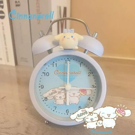 3 Inch Kawaii Sanrio Hello Kitty Cinnamoroll Kuromi Alarm Clock Diy Mute Alarm Clock Bedroom Student Desktop Cartoon Creative