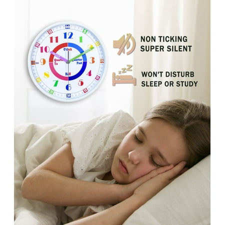 45MinST 12 Analog Colorful Teaching Wall Clock