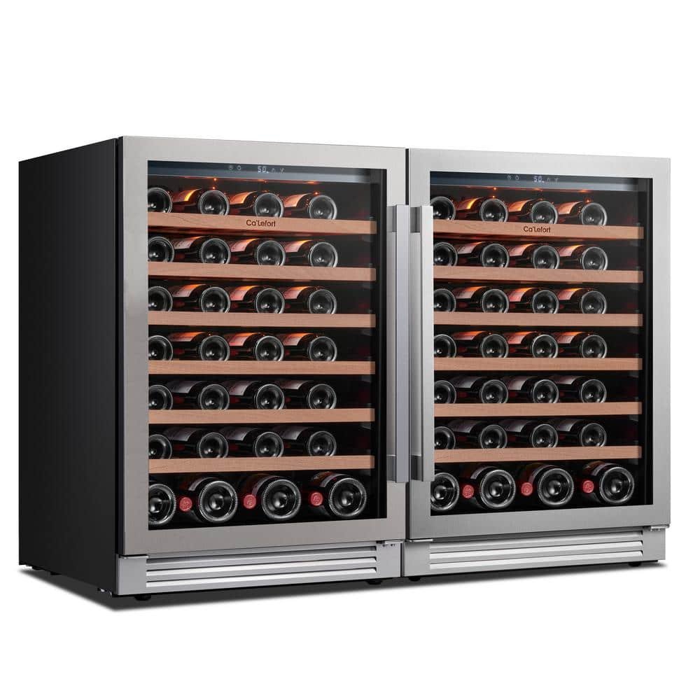 48 in. Dual Zone Cellar Cooling Unit 108-Bottles Built- in Wine Cooler...