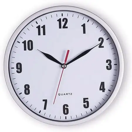 8 Silent Quartz Wall Clock Non-Ticking Digital Silver Wall Clocks