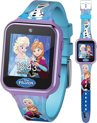 Accutime Kids Disney Frozen Smart Watch with Camera for Kids and Toddlers - Interactive Smartwatch for Boys & Girls with Games, Voice Recorder, Calculator, Pedometer, Alarm, Stopwatch