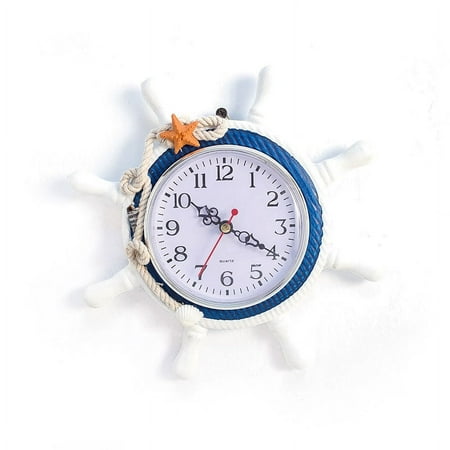 Aihimol 8.50 Coastal Nautical Wheel Indoor Wall Clock, Easy Installation