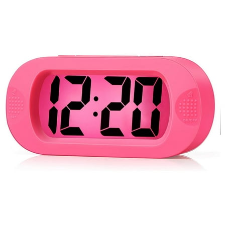 Alarm Clock Large Digital Lcd Travel Alarm Clocks With Snooze And Night Light,Pink