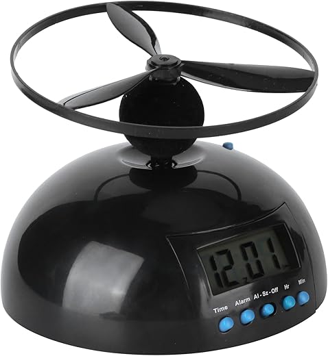 Alarm Clock Novelty Flying LCD Digital Portable Mini Round Propeller Household Supplies