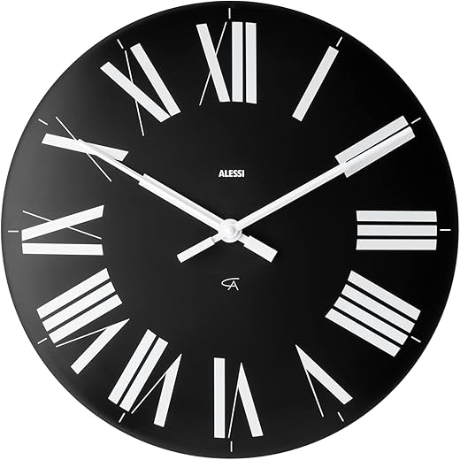 Alessi Firenze Wall Clock, Black