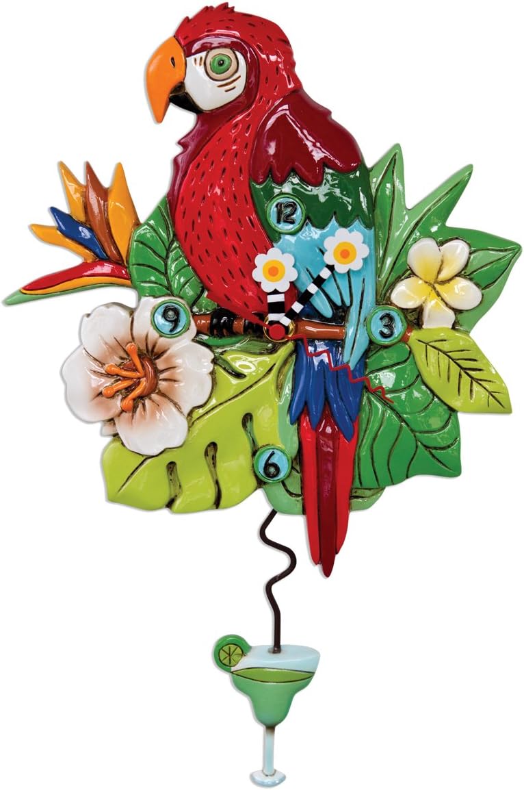 Allen Designs Polly Parrot Pendulum Wall Clock