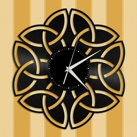 Amblelife Celtic Knot Vinyl Wall Clock Unique Gift for Friends Home Room Decoration Vintage Design Office Bar Room Home Decor