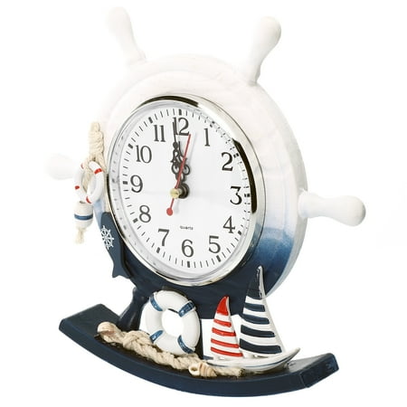 Anchor Wall Clock Nautical Ship Wheel Clock Decor Nautical Ship Wheel Rudder Steering Wheel Wall Hanging Clock Home Decoration