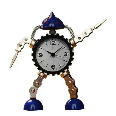 Apooke Gear Robot Desktop Alarm Clock for Creative Student Silent for Time Clocks