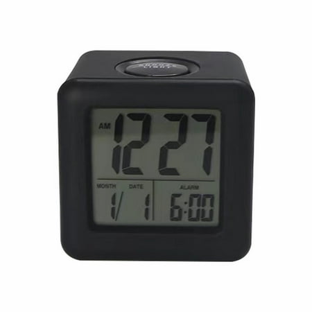 AQITTI Silicone Clock Lcd Digital Clock Anti Slip Student Small Alarm Clock with Night Light Small Square Clock Large Digital Seat Clock