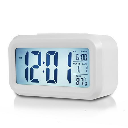 axGear Digital Alarm Clock Large LCD Display Thermometer Smart Night Light Back Light