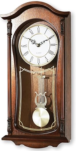 AYRELY® 22IN Grandfather Vintage Wall Clock with Pendulum and Chime, Hour/Quarter-Hour Chime, Mahogany Wooden Frame, Large Vintage Wall Clock for Living Room,Home Decor Gift