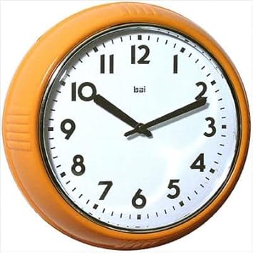 Bai Retro Wall Clock, Orange