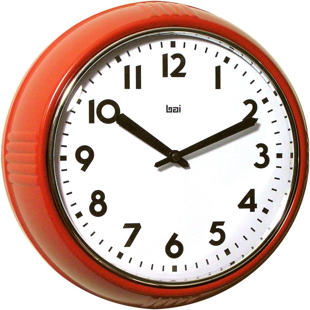 Bai School Wall Clock, Red