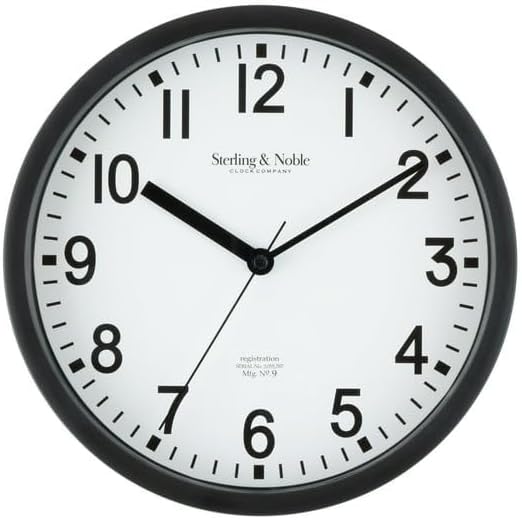 Basic M.ainstays Indoor 8.78 Black Analog Round Modern Wall Clock