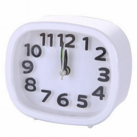 Battery Operated Quartz Alarm Clock Night Light No Tick Silent Bedside Clocks