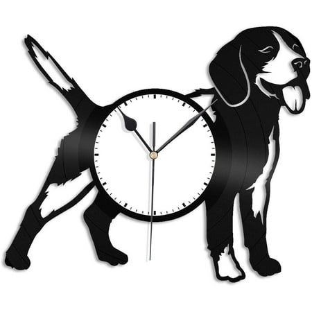 Beagle 3D Wall Clock Vinyl Wall Clock,Vinyl Record Clock Wall Art Unique Room Decorations Handmade Gift