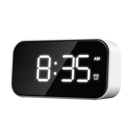 Bedroom Clock,Alarm Clocks,Small LED Digital Alarm Clock with Snooze, Easy to Set, Full Range Brightness White