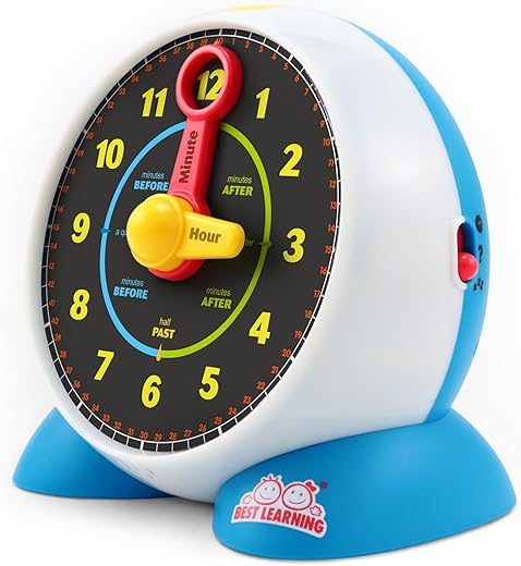 BEST LEARNING Learning Clock - Educational Talking Learn to Tell Time Teaching Toy with Quiz and Music Sleep Mode - Toddlers & Kids Ages 3, 4, 5, 6 Years Old Boy and Girl Christmas & Birthday Present