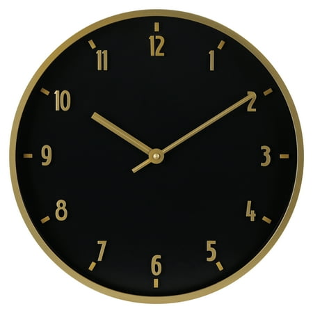 Better Homes & Gardens 20 Quartz Analog Battery Powered Modern Round Wall Clock, Arabic Numbers