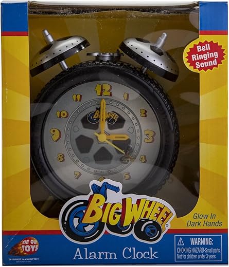 Big Wheel Alarm Clock with Glow in the Dark Hands