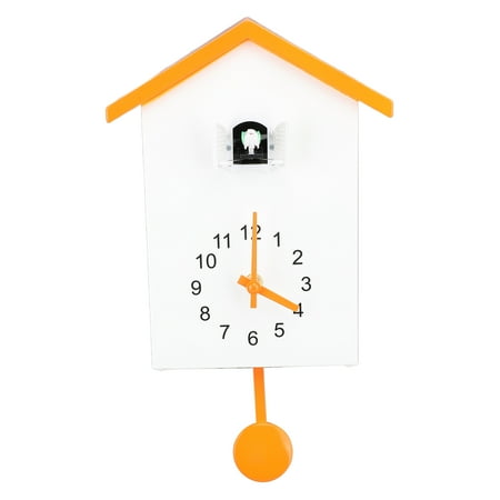 Bird House Wall Clock Bird Voice Call Stylish Decorative Pendulum Wall Clock for Office Bedroom Living Room